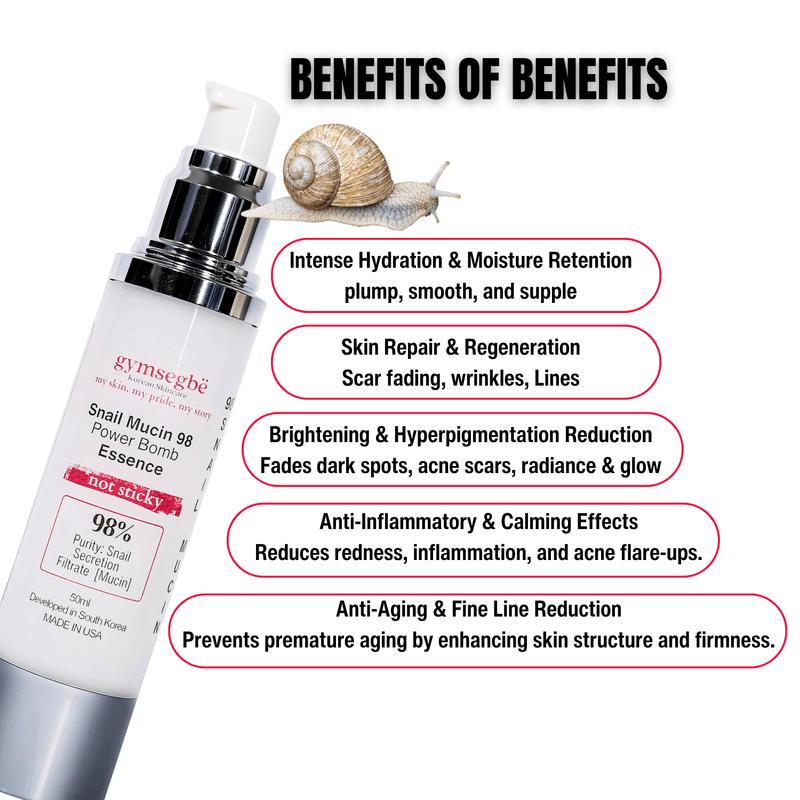 gymsegbë Snail Mucin 98 Power Bomb Essence Anti-Aging Facial White Smoke 1 Bottle,2 Bottles Save $0.99,3 Bottles Save $2.98,4 Bottles Save $4.97