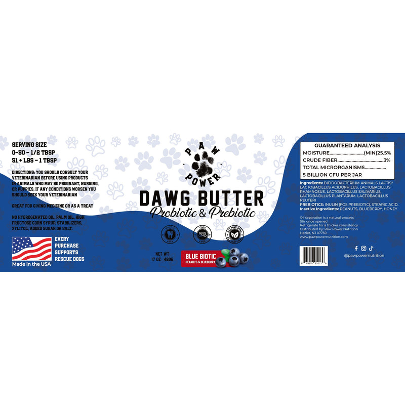 Paw Power Nutrition Dawg Butter Blue Biotic