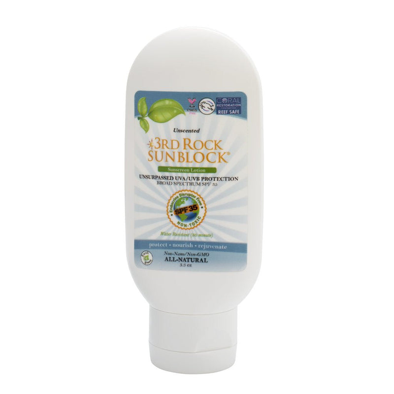 3rd Rock Essentials 3rd Rock Sunblock® Sunscreen Lotion - Unscented - Zinc Oxide SPF 35 All Natural SunBlock