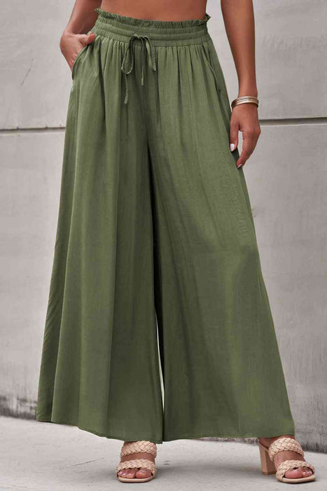 Drawstring Waist Wide Leg Pants by VYSN