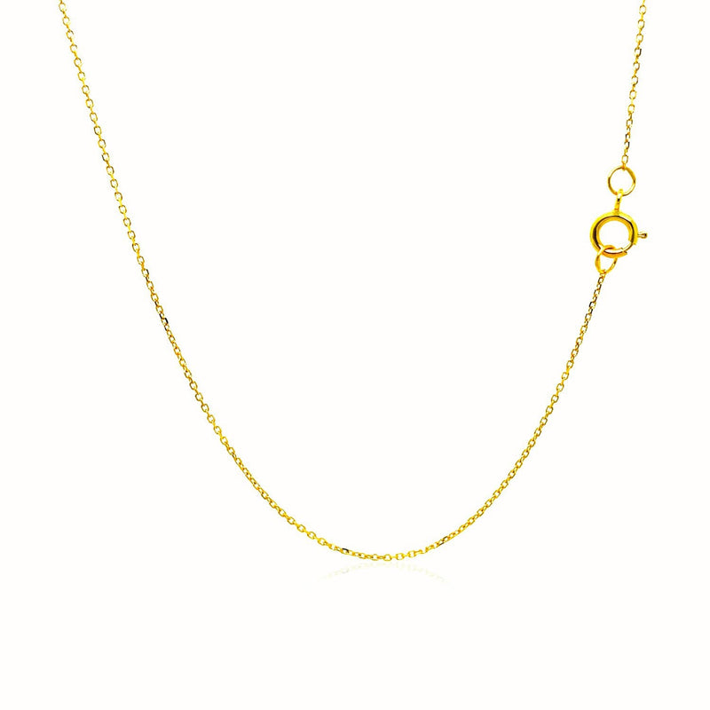 Bids.com 14k Yellow Gold Diamond Cut Cable Link Chain 0.7mm Necklaces