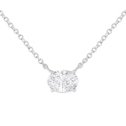 Bids.com IGI Certified 10K White Gold 1/2 cttw Lab Grown Oval Shape Solitaire Diamond East West 18" Pendant Necklace (E-F Color, VS1-VS2 Clarity) Necklaces