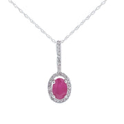 Bids.com .45ct Ruby Diamond Fashion Pendants 10KT White Gold Pendants