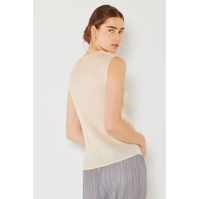 Marina West Swim Pleated Sleeveless Crewneck Tank