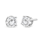 Bids.com 14K White Gold 3/4 Cttw Lab Grown Diamond 4-Prong Classic Stud Earrings (F-G Color, VS2-SI1 Clarity) Earrings