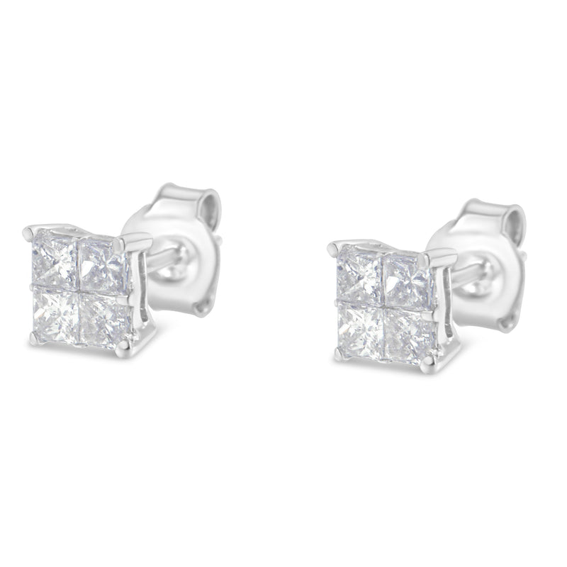 Bids.com 10K White Gold Diamond Stud Earrings (3/4 cttw, H-I Color, SI2-I1 Clarity) Earrings