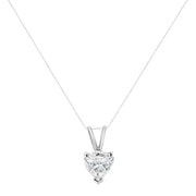 Bids.com 14K White Gold 1/5 Cttw 3-Prong Set Heart Shaped Solitaire Lab Grown Diamond 18" Pendant Necklace (F-G Color, VS2-SI1 Clarity) Necklaces