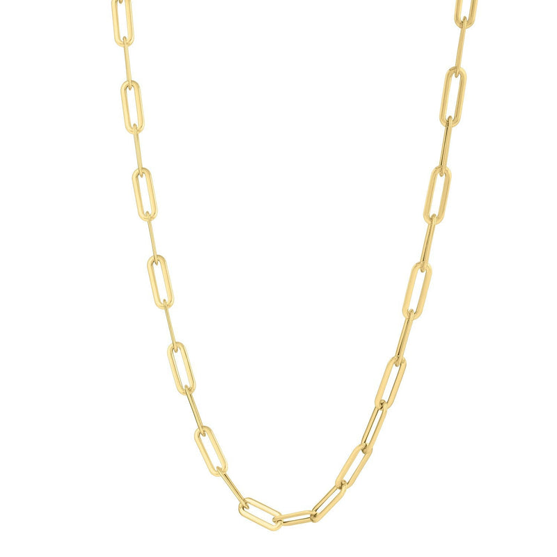 Bids.com 14k Yellow Gold Long Domed Paperclip Chain Necklace (4.80 mm) Necklaces