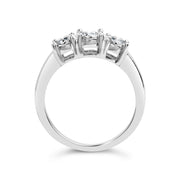 Bids.com 14K White Gold 1/2 Cttw Miracle Set Round Lab Grown Diamond Three Stone Illusion Plate Ring (F-G Color, VS1-VS2 Clarity) - Ring Size 7 Rings