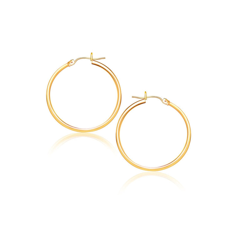 Bids.com 14k Yellow Gold Polished Hoop Earrings (2x40mm) Earrings
