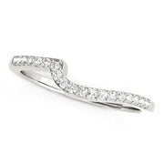 Bids.com 14k White Gold Curved Design Round Diamond Wedding Band (1/4 cttw) Rings
