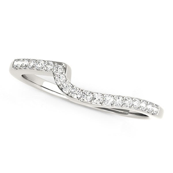 Bids.com 14k White Gold Curved Design Round Diamond Wedding Band (1/4 cttw) Rings