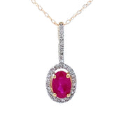 Bids.com .45ct Ruby Diamond Fashion Pendants 10KT Yellow Gold Pendants