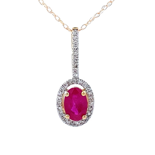 Bids.com .45ct Ruby Diamond Fashion Pendants 10KT Yellow Gold Pendants