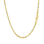 Bids.com 10K Yellow Gold Hollow Diamond Cut Rope Chain (2.00 mm) Necklaces