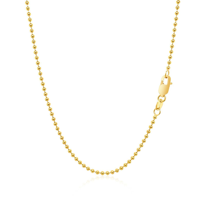 Bids.com 18k Yellow Gold Bead Chain 1.5mm (1.50 mm) Necklaces