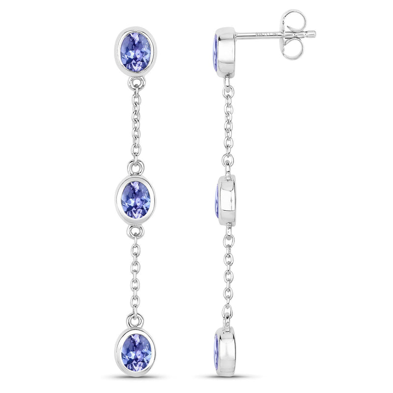 Bids.com 1.98 Carat Genuine Tanzanite .925 Sterling Silver Earrings Earrings
