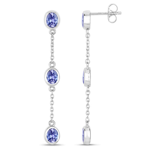 Bids.com 1.98 Carat Genuine Tanzanite .925 Sterling Silver Earrings Earrings