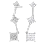 Bids.com 14K White Gold 1 cttw Princess Cut Diamond Earrings (G-H, VS1-VS2) Earrings