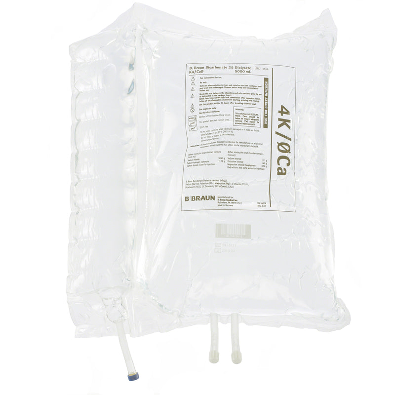 B. Braun Bicarbonate Hemodialysis Solution (4 mEq/L), 2 x 5000 mL Bags Medical Supplies