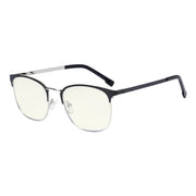eyekeeper.com Black Browline Glasses Trendy Style Blue Light Filter LX19018-BB40 Eyeglasses