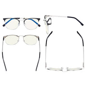 eyekeeper.com Black Browline Glasses Trendy Style Blue Light Filter LX19018-BB40 Eyeglasses