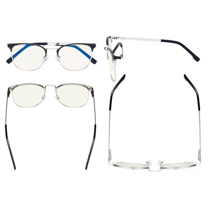 eyekeeper.com Black Browline Glasses Trendy Style Blue Light Filter LX19018-BB40 Eyeglasses