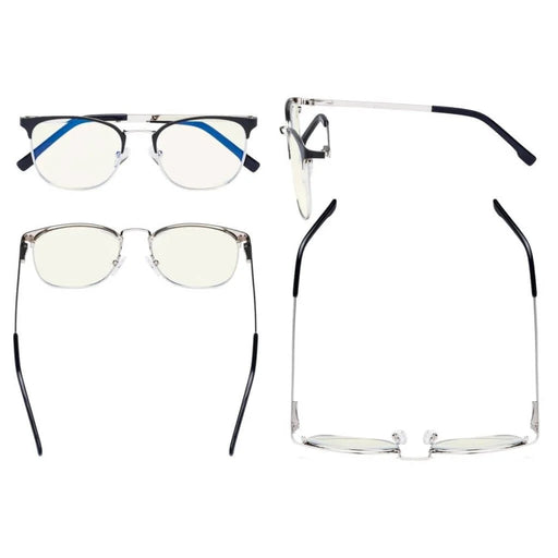 eyekeeper.com Black Browline Glasses Trendy Style Blue Light Filter LX19018-BB40 Eyeglasses
