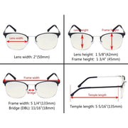 eyekeeper.com Black Browline Glasses Trendy Style Blue Light Filter LX19018-BB40 Eyeglasses