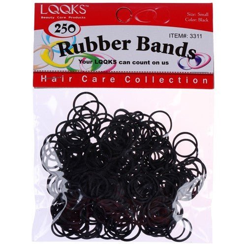VIP Extensions Black Rubber Bands (LQQKS Pony Holder Bands) Hair Accessories