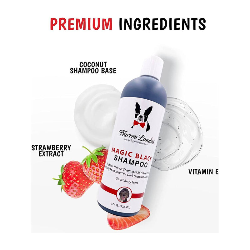 Warren London Magic Black Brightening Dog Shampoo - Professional Size Pet Shampoo & Conditioner