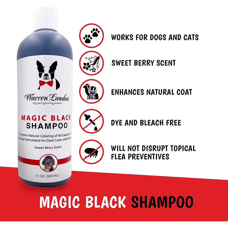Warren London Magic Black Brightening Dog Shampoo - Professional Size Pet Shampoo & Conditioner