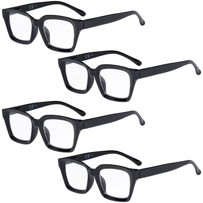 Eyekeeper - 4 Pack Ladies Thicker Frame Stylish Reading Glasses R9106-A