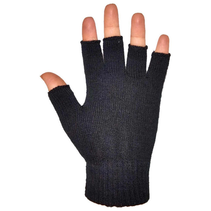 Threddies Stretchy Black Fingerless Gloves