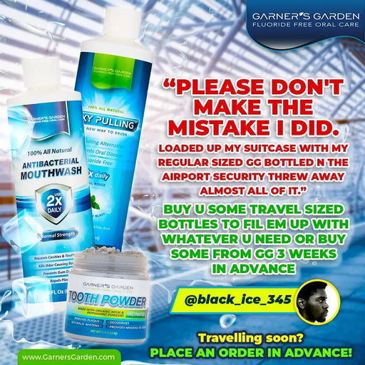 Garner's Garden Travel Sized Oral Care Trio | Trio | H2O2 | Fluoride Free Oral Care