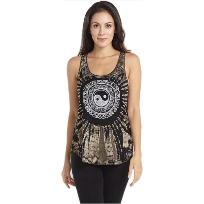 Threddies Tie Dye Racerback Tank With Print