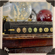 WhiteWitchParlour.com CHAKRA SYMBOLS BLACK COFFIN BOX. Wooden Incense Burner for Incense Stick & Cone Holder. Tools & Accessories