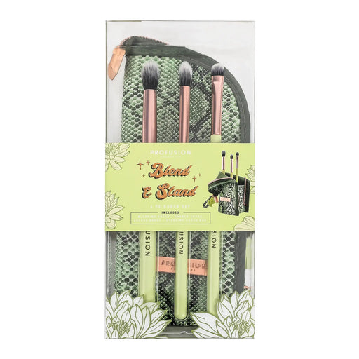 Profusion Cosmetics - Desert Sage | Blend & Stand 4pc Bag & Brush Set