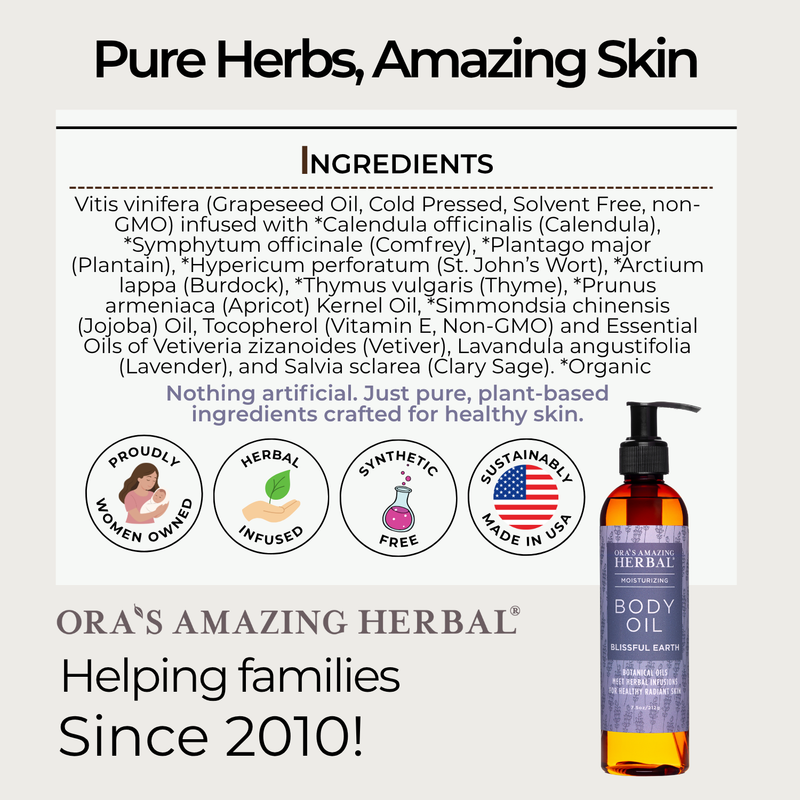 Ora's Amazing Herbal Body Oil, Blissful Earth Body Oil