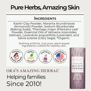 Ora's Amazing Herbal Talc Free Body Powder, Blissful Earth Lavender Scent Body Powder