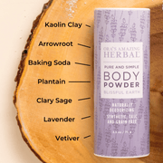 Ora's Amazing Herbal Talc Free Body Powder, Blissful Earth Lavender Scent Body Powder
