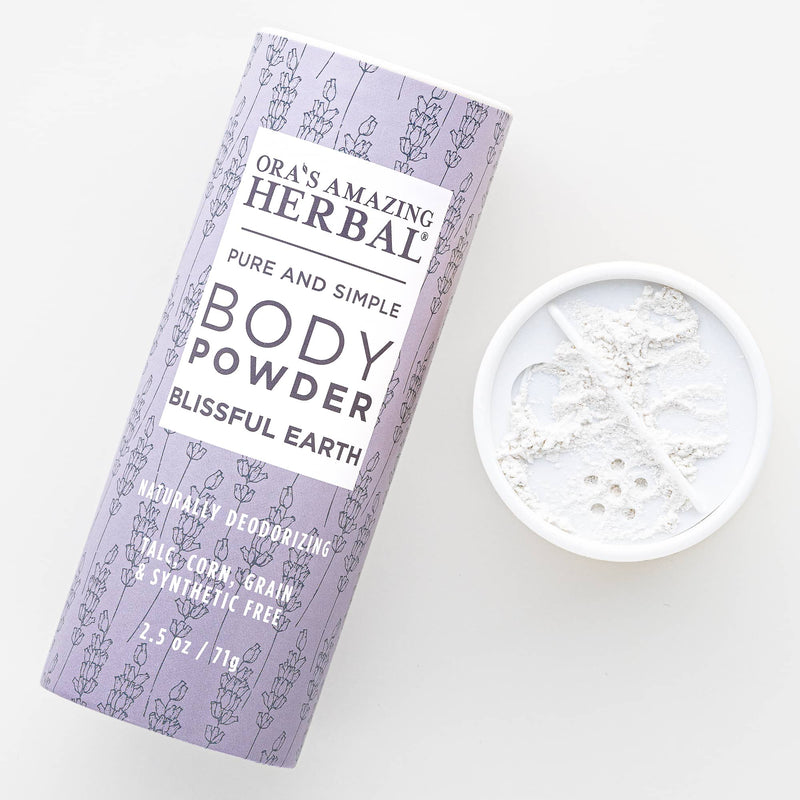 Ora's Amazing Herbal Talc Free Body Powder, Blissful Earth Lavender Scent Body Powder
