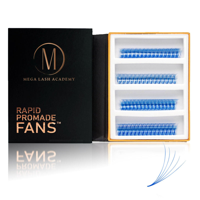 Mega Lash Academy Blue 5D Rapid Promade Fans - 600 Fans Promade Fans