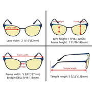 eyekeeper.com Blue Light Blocking Eyeglasses Trendy Style Amber Lens LX19035-BB60 Eyeglasses