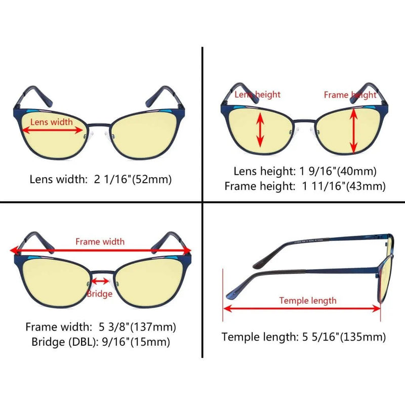 eyekeeper.com Blue Light Blocking Eyeglasses Trendy Style Amber Lens LX19035-BB60 Eyeglasses