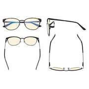 eyekeeper.com Blue Light Blocking Eyeglasses Trendy Style Amber Lens LX19035-BB60 Eyeglasses