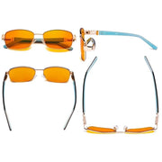 eyekeeper.com Blue Light Blocking Eyeglasses with Crystal Accents Orange Tinted Lenses LX19007-BB98 Eyeglasses