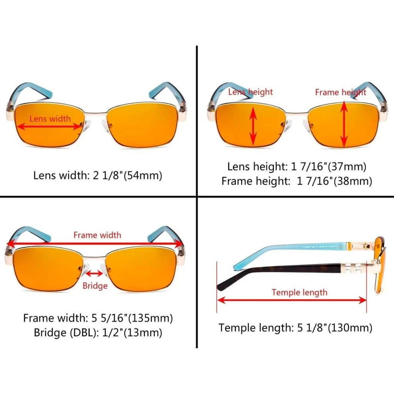 eyekeeper.com Blue Light Blocking Eyeglasses with Crystal Accents Orange Tinted Lenses LX19007-BB98 Eyeglasses