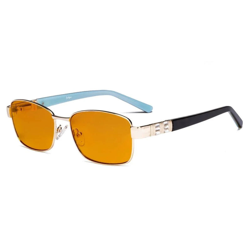 eyekeeper.com Blue Light Blocking Eyeglasses with Crystal Accents Orange Tinted Lenses LX19007-BB98 Eyeglasses