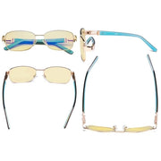 eyekeeper.com Blue Light Blocking Eyeglasses with Crystal Accents Yellow Tinted Lenses LX19007-BB60 Eyeglasses